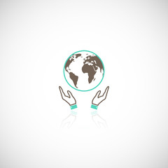 Earth hands icon