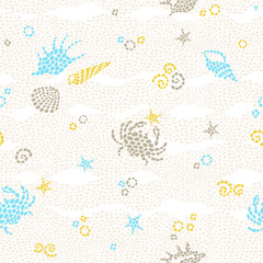 Vector seamless pattern with sea element.