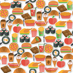 Fast food icon seamless