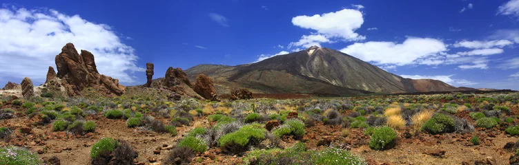 Schilderijen op glas Panoramic image of the volcano Teide on the island of Tenerife © aboutfoto