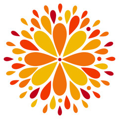 Abstract modern colorful sun