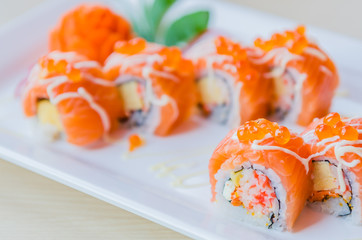 Salmon roll sushi