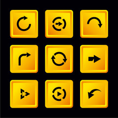 Vector set of buttons with arrows