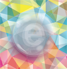 Obraz premium Glass bubble on abstract geometric 3D background. Vector illustr