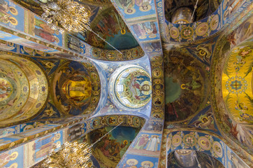 Fototapeta na wymiar Church of the Spilled Bood, St Petersburg, Russia