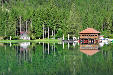Obraz premium Dobbiaco lake, Italy