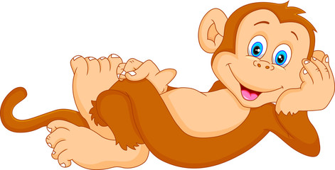 cute monkey cartoon © lawangdesign