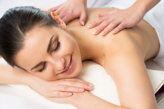 Woman on healthy massage of body