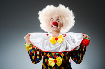 Funny clown in the studio
