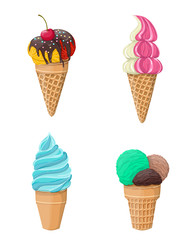 Set of ice-cream isolated on white