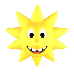 Yellow sun smiling