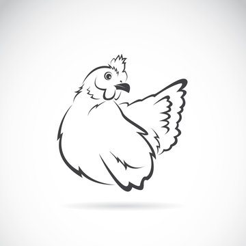 black and white chicken outline clip art preview