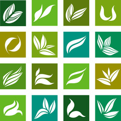 Fototapeta na wymiar Leafy green icons