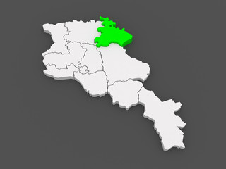 Fototapeta premium Map of Tavush. Armenia.