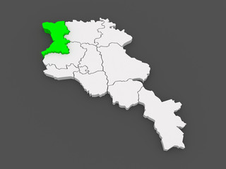 Fototapeta premium Map of Chirac. Armenia.