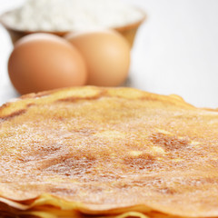 Eggs, pancakes, flour