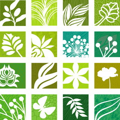 Rectangular green icons