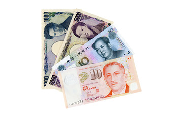 Obraz na płótnie Canvas Banknoten asiatischer Länder