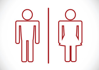 Restroom icon and Pictogram Man Woman Sign
