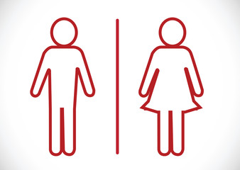 Restroom icon and Pictogram Man Woman Sign
