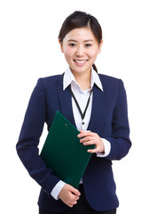 Fototapeta na wymiar Businesswoman with clipboard
