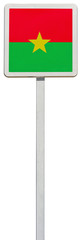 drapeau du Burkina Faso sur panneau de signalisation