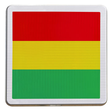 drapeau bolivien sur panneau de signalisation