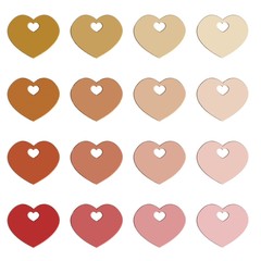 hart vormen verschillende rood tinten