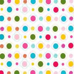 Colorfull flowers and dots seamless pattern