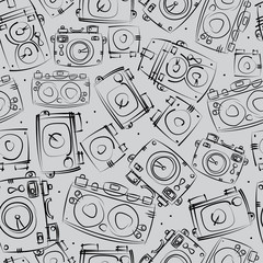 photo cameras seamless pattern