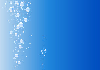 Underwater background with blue bubbles