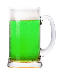 green beer isolated on a white