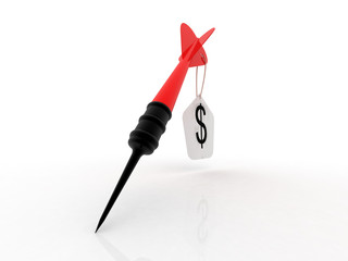 Dollar sign tag with dart