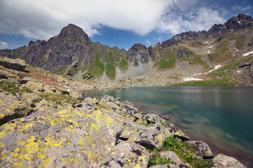 View of Litworowy lake in High Tatra Mountains
