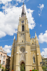 Fototapeta na wymiar Catholic cathedral in Novi Sad