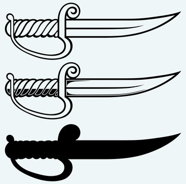 Asian dagger. Image isolated on blue background