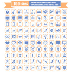 100 Universal Standard Icons vector