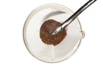 Brewing Pour Over Coffee From Above