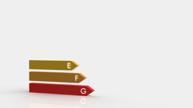 3d full hd video bar graph, energy efficiency concept