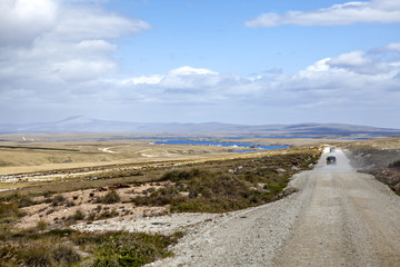 Panoramic Gravel road on East Falkland-2