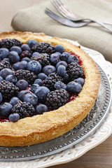 Blueberry and blackberry tart