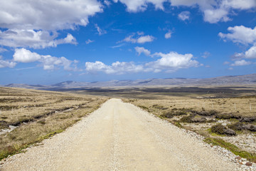 Panoramic Gravel road on East Falkland