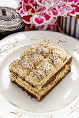 Italian cuisine: tiramisu cake