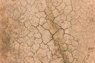 Cracked soil ground