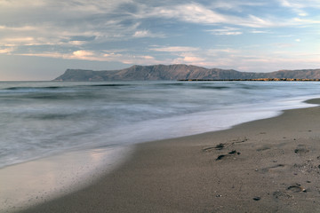 Fototapeta na wymiar beach with rocks in Crete, Greece
