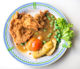 South east asia gravy fried chicken chop