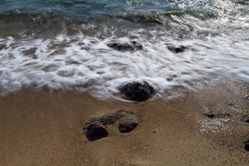 beach with rocks in Crete, Greece 
