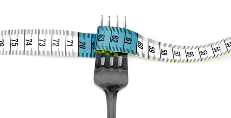 Fork and measuring tape