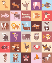 Fototapeta premium Zoo Animals vector illustration