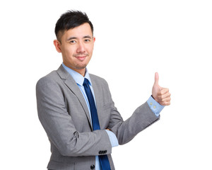 Asian business man with thumb up